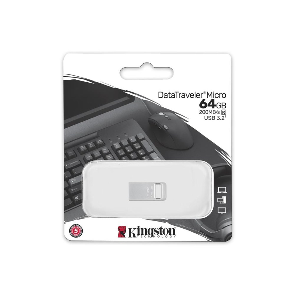 Kingston 64GB DTKN/64GB USB3.2 Gen 1 DataTraveler Metal Flash Bellek